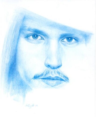 Disegno intitolato "Johnny Depp di Lore…" da Lorenzo  Antognetti Artista, Opera d'arte originale