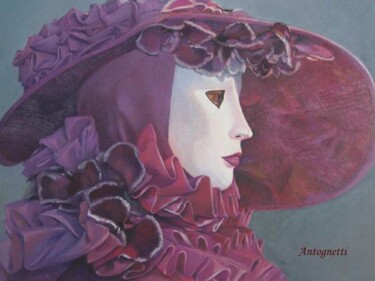 Pittura intitolato "Maschera" da Lorenzo  Antognetti Artista, Opera d'arte originale