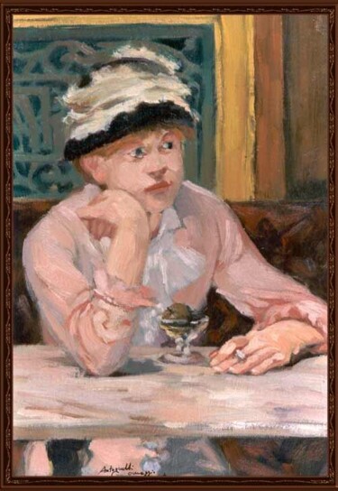 Malerei mit dem Titel "Omaggio a Manet" von Lorenzo  Antognetti Artista, Original-Kunstwerk, Öl