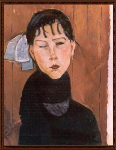 Schilderij getiteld "Omaggio a Modigliani" door Lorenzo  Antognetti Artista, Origineel Kunstwerk, Olie