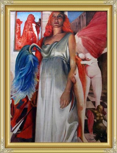 Painting titled "Specchio" by Lorenzo  Antognetti Artista, Original Artwork, Oil