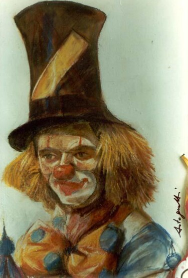 Pittura intitolato "clown" da Lorenzo  Antognetti Artista, Opera d'arte originale