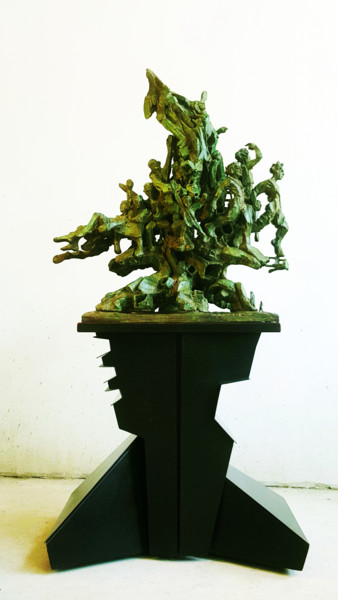 Sculpture titled "MÉMORIAL: LE CÈDRE…" by Antoine Berbari, Original Artwork, Bronze