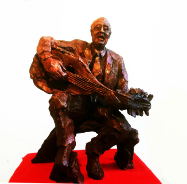 Skulptur mit dem Titel "" WADIH EL-SAFI "." von Antoine Berbari, Original-Kunstwerk, Bronze