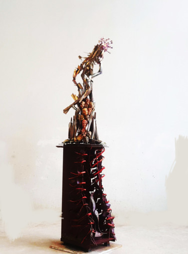 Escultura titulada "" TOTEM COVID 19 "…" por Antoine Berbari, Obra de arte original, Acero inoxidable