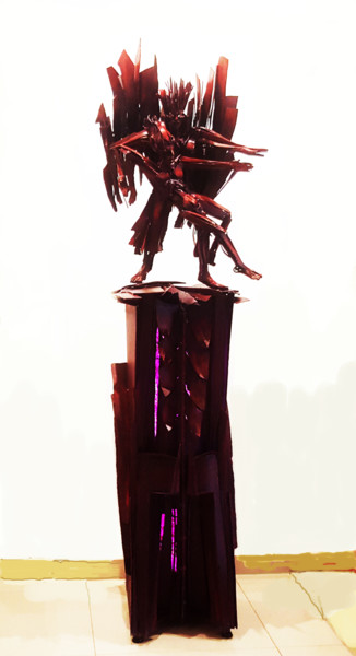 Skulptur mit dem Titel "" LA DEESSE SALVATR…" von Antoine Berbari, Original-Kunstwerk, Metalle