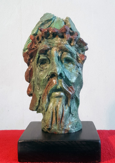 Sculptuur getiteld ""  CHRIST COURONNE "" door Antoine Berbari, Origineel Kunstwerk, Bronzen