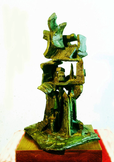 Sculptuur getiteld "" JOURNAL TELEVISE "" door Antoine Berbari, Origineel Kunstwerk, Bronzen