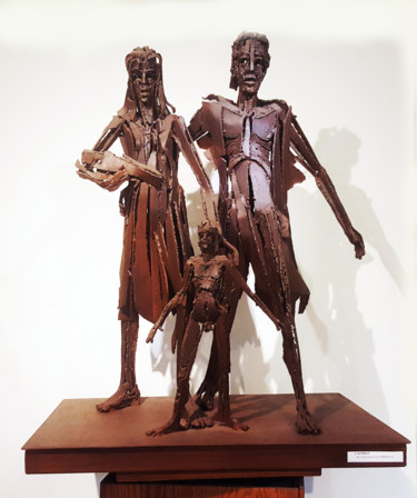 Скульптура под названием "" LA FAMILLE "" - Antoine Berbari, Подлинное произведение искусства, Металлы