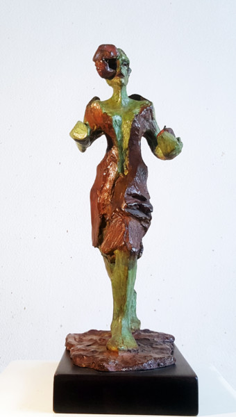 Sculpture intitulée ""LA DAME AU MASQUE"" par Antoine Berbari, Œuvre d'art originale, Bronze