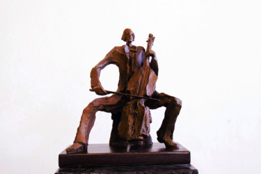 Sculpture titled ""LE VIOLONCELLISTE"" by Antoine Berbari, Original Artwork, Bronze
