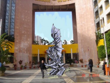 Скульптура под названием "PROJET: " LES AILES…" - Antoine Berbari, Подлинное произведение искусства, Нержавеющая сталь
