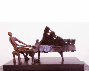 Escultura intitulada "1980 - " Le-pianist…" por Antoine Berbari, Obras de arte originais, Bronze