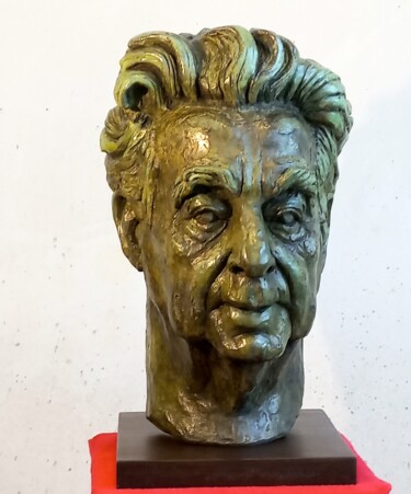 Sculpture titled "1993 - Tête du Poêt…" by Antoine Berbari, Original Artwork, Bronze