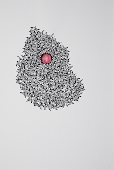 Dessin intitulée "Nid de guêpes #2" par Antoine Brodin, Œuvre d'art originale, Encre