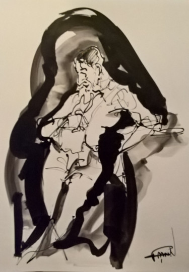 Painting titled "Tchin tchin 23" by Antoine Faure, Original Artwork, Ink