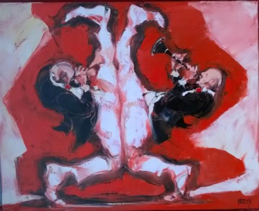 Peinture intitulée "8 la grande rouge" par Antoine Faure, Œuvre d'art originale, Huile