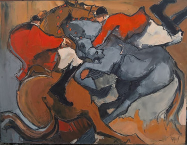 Pittura intitolato "5 La collision" da Antoine Faure, Opera d'arte originale, Olio