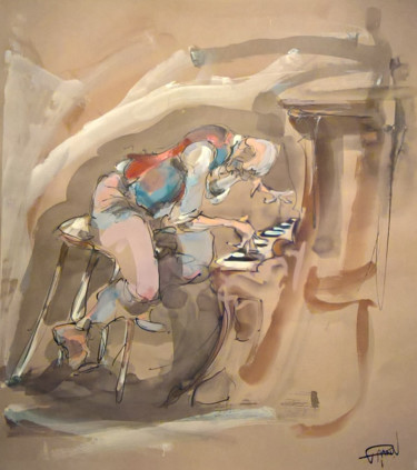 Peinture intitulée "30 le jeté" par Antoine Faure, Œuvre d'art originale, Gouache