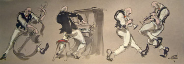 Peinture intitulée "38 Etude jazz" par Antoine Faure, Œuvre d'art originale, Gouache