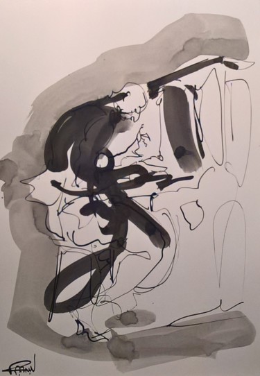 「31 Black boogie」というタイトルの絵画 Antoine Faureによって, オリジナルのアートワーク, インク