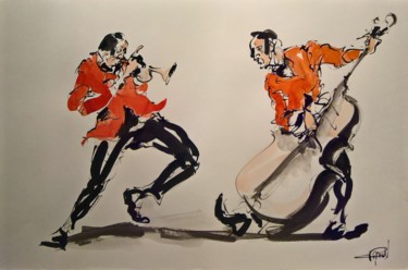 Painting titled "67 Etude jazz" by Antoine Faure, Original Artwork, Ink