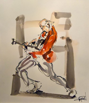 Painting titled "69 Etude jazz" by Antoine Faure, Original Artwork, Ink