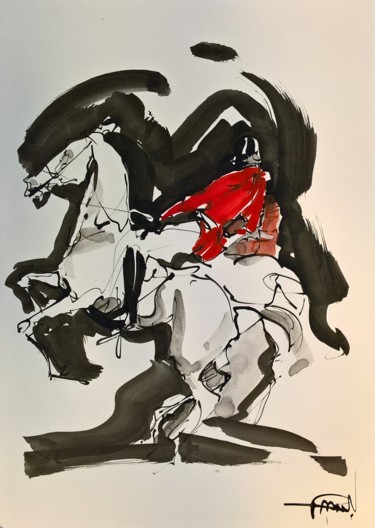 Drawing titled "6étudechasse" by Antoine Faure, Original Artwork, Ink