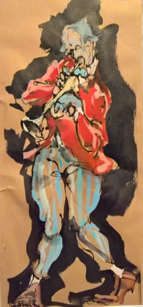Pittura intitolato "74 le pantalon a ra…" da Antoine Faure, Opera d'arte originale, Gouache