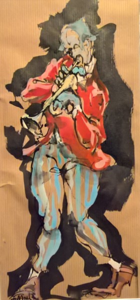 Painting titled "74 le pantalon a ra…" by Antoine Faure, Original Artwork, Gouache