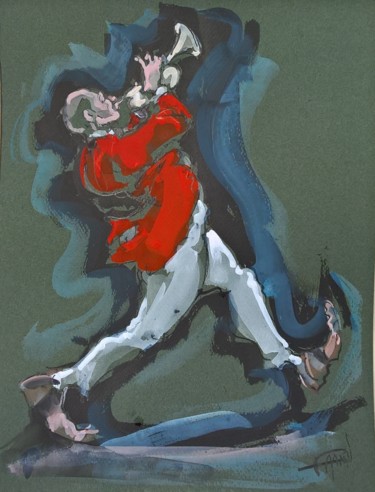 Painting titled "81 balade musicale" by Antoine Faure, Original Artwork, Gouache