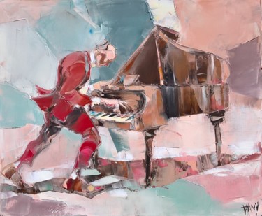 Pintura titulada "boogie red" por Antoine Faure, Obra de arte original, Oleo