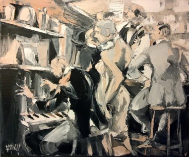 Pintura intitulada "piano and séduction" por Antoine Faure, Obras de arte originais, Óleo