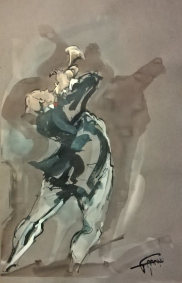 Peinture intitulée "152 étude jazz" par Antoine Faure, Œuvre d'art originale, Gouache