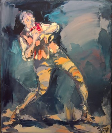 Картина под названием "Fougue à la trompet…" - Antoine Faure, Подлинное произведение искусства, Масло