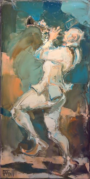 Картина под названием "l'homme en blanc" - Antoine Faure, Подлинное произведение искусства, Масло