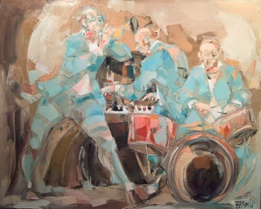 Картина под названием "la folie bleue" - Antoine Faure, Подлинное произведение искусства, Масло