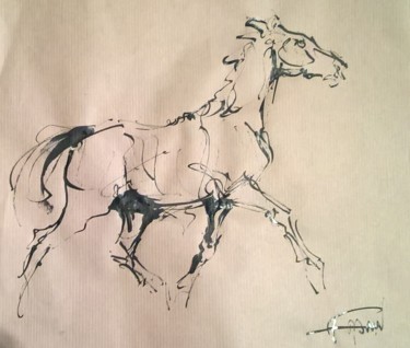 Dessin intitulée "39 trot" par Antoine Faure, Œuvre d'art originale, Encre