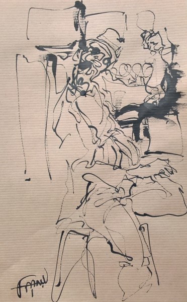Dessin intitulée "26 Monsieur deux gr…" par Antoine Faure, Œuvre d'art originale, Encre