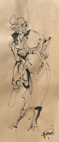 Drawing titled "34 Miss pissouse" by Antoine Faure, Original Artwork, Ink