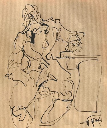 Dessin intitulée "68 Le bon zig" par Antoine Faure, Œuvre d'art originale, Encre