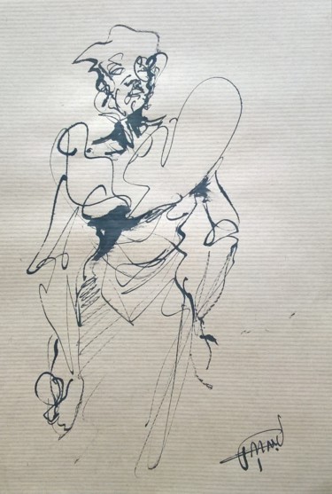 Dessin intitulée "121 Miss Mondaine" par Antoine Faure, Œuvre d'art originale, Encre