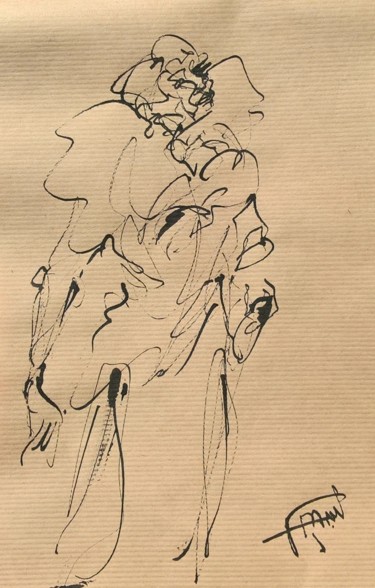 Desenho intitulada "143 La routière" por Antoine Faure, Obras de arte originais, Tinta