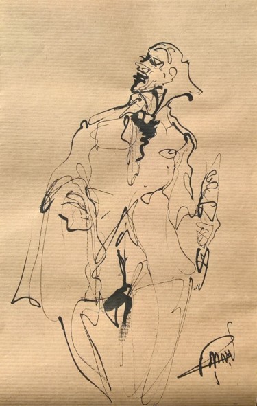 Drawing titled "148 La commission" by Antoine Faure, Original Artwork, Ink