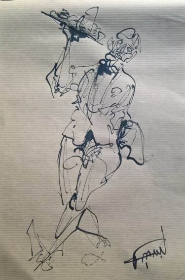 Drawing titled "111 Le professionnel" by Antoine Faure, Original Artwork, Ink