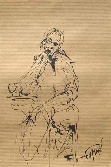 Drawing titled "127 Ailleurs" by Antoine Faure, Original Artwork, Ink