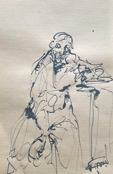 Drawing titled "168 Coup de mou" by Antoine Faure, Original Artwork, Ink