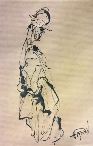 Dessin intitulée "181 La veste sous l…" par Antoine Faure, Œuvre d'art originale, Encre