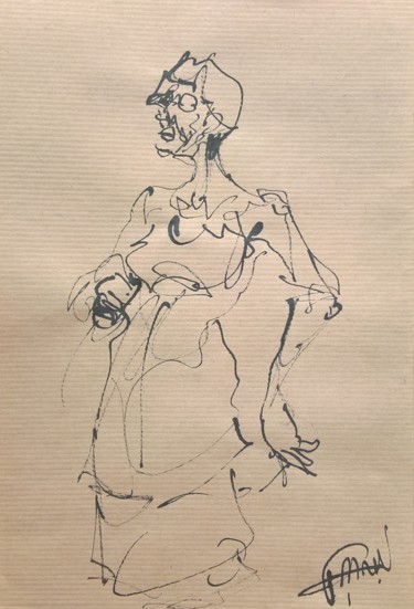 Dessin intitulée "193 Madame" par Antoine Faure, Œuvre d'art originale, Encre