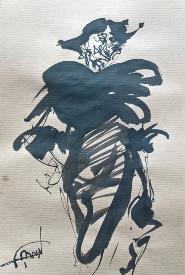 Disegno intitolato "198 Miss arsenic" da Antoine Faure, Opera d'arte originale, Inchiostro